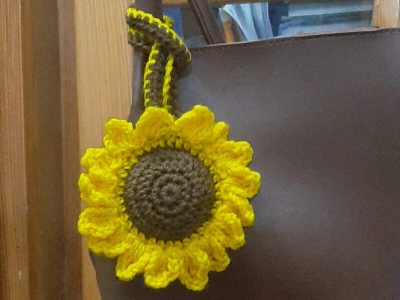 Sunflower bag charm