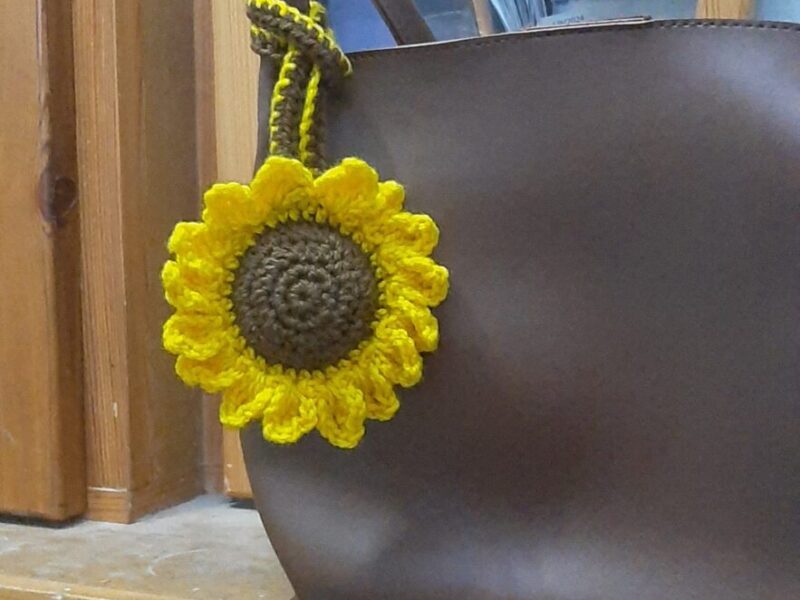 Sunflower bag charm